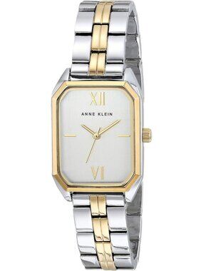 Women's Two-Tone Crystal Lens Adjustable Link Bracelet Stylish Dress Wrist Watch
